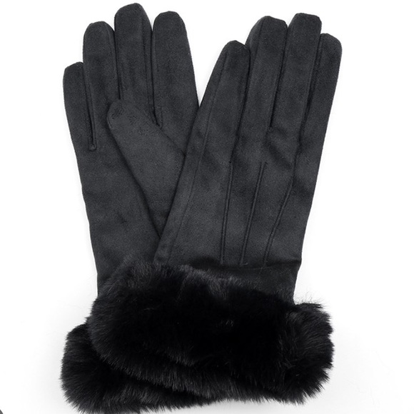 Fashionable Faux Fur Trim Chic Gloves - Picture 1 of 3